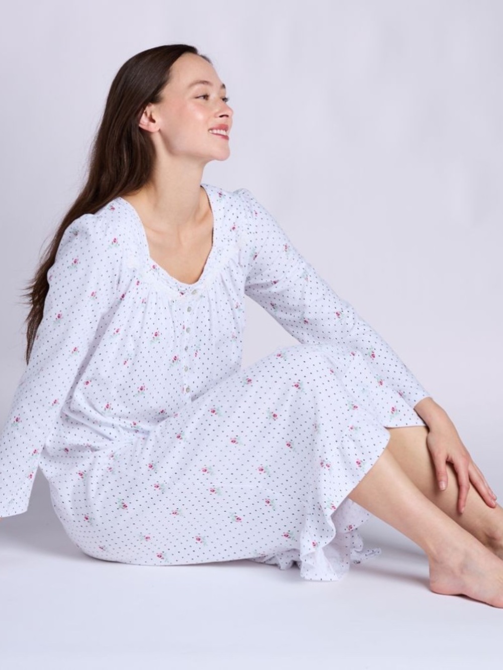 NEW M Eileen West 100% Cotton Long Sleeve Nightgowns for Women